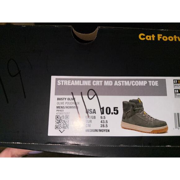 New Caterpillar Streamline CRT Mid ASTM/Comp Toe Size 10.5 Dusty Olive - Picture 8 of 9